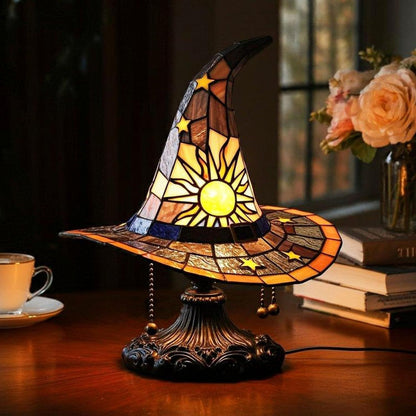 🧙‍♀️🪄Witch Hat Lamp That Casts Enchanting Glow, Stained Glass USB Light for Instant Halloween Vibe