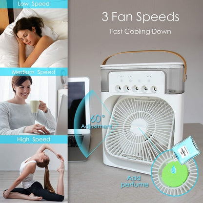 3-Speed Portable Misting Cooler Desk Fan