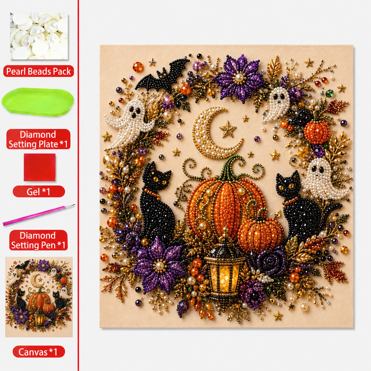 🔥 Last Day 49% OFF – 👻✨ Halloween Pearl Art DIY Kit