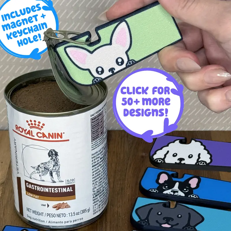 Food can tab opener magnet keychain