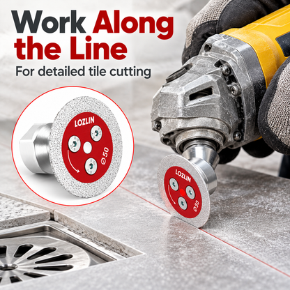 💎 50mm Diamond Tile Cutting Grinding Disc | Compact Diamond Saw Blade for Angle Grinder, Tile Recess Trimming & Drain Opening Shaping