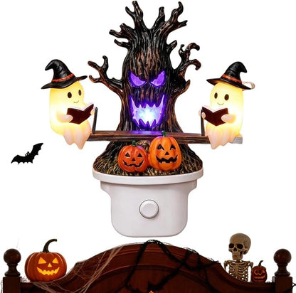 Lighted Spook On Seesaw Halloween Ambient Night Light | Spooky Decor Lamp for Home Party