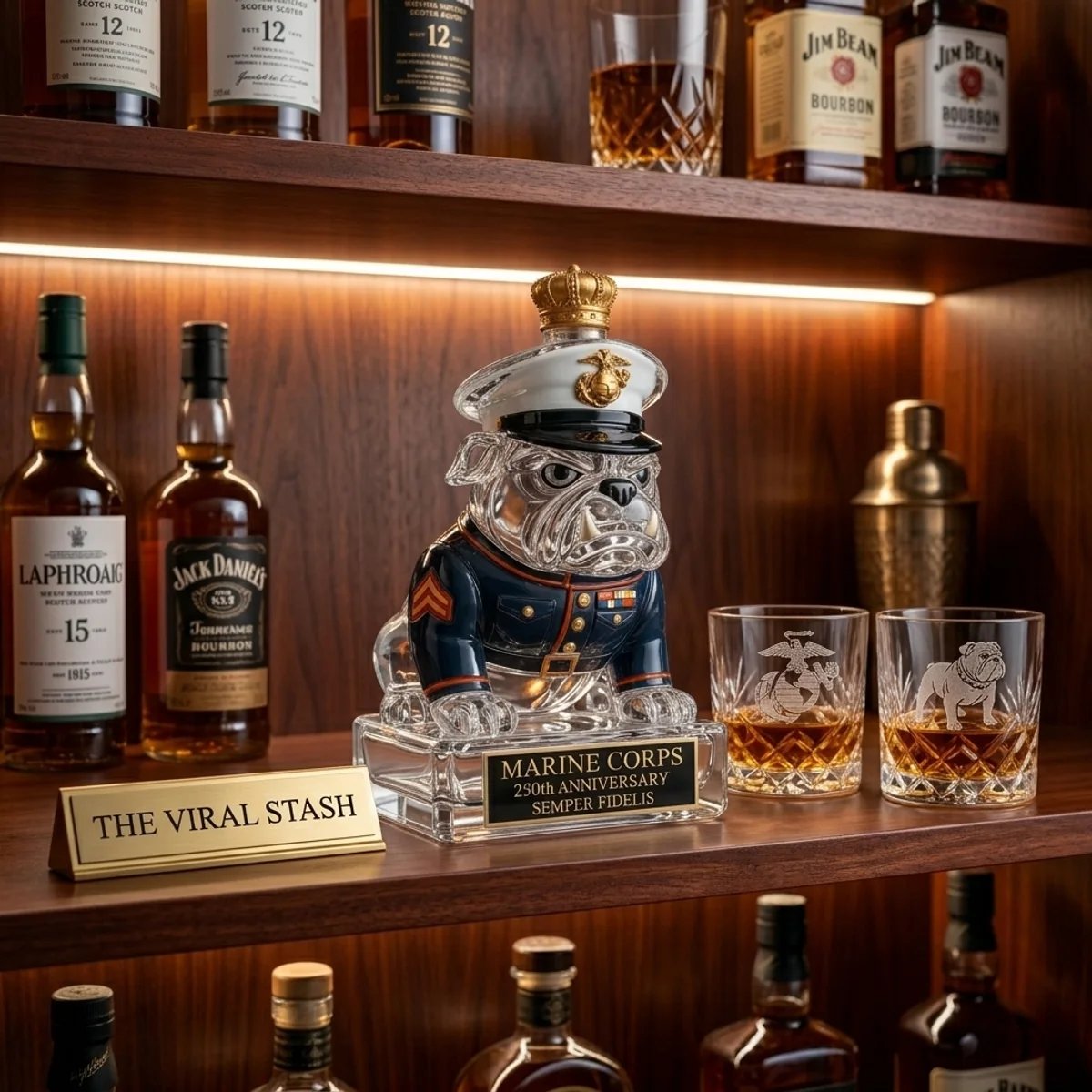 🇺🇸 Marine Corps Devil Dog 250th Anniversary Whiskey Bottle