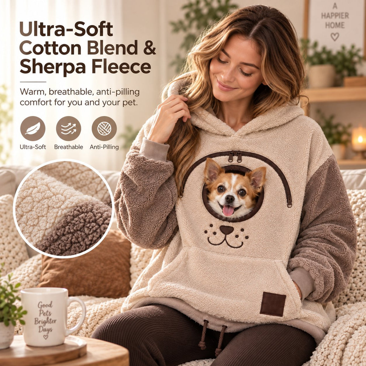 🐾Cozy Pet Carrier Hoodie — Built-In Pouch for Cats & Small Dogs