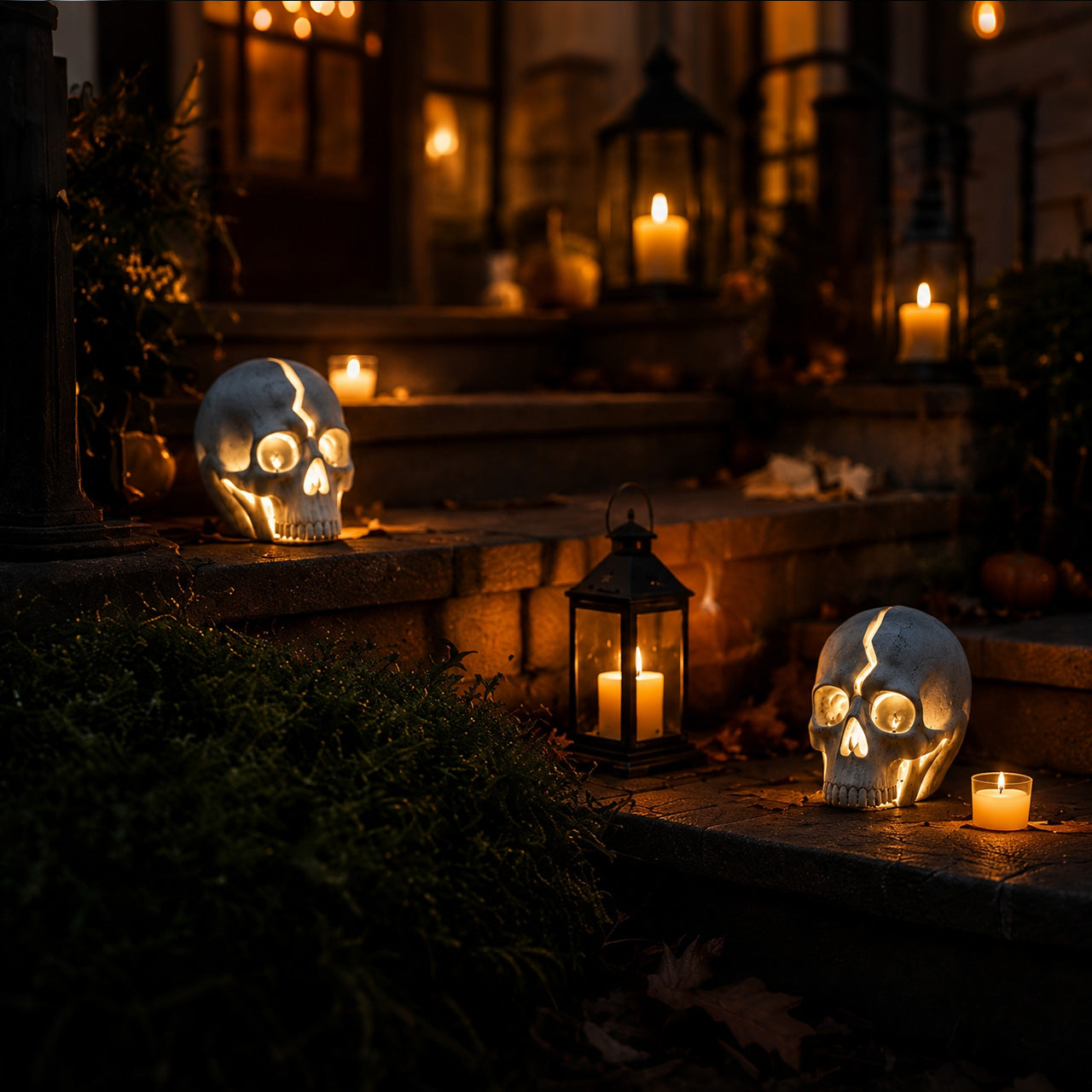 Gothic Solar Cracked Skull Light (Resin Craft)
