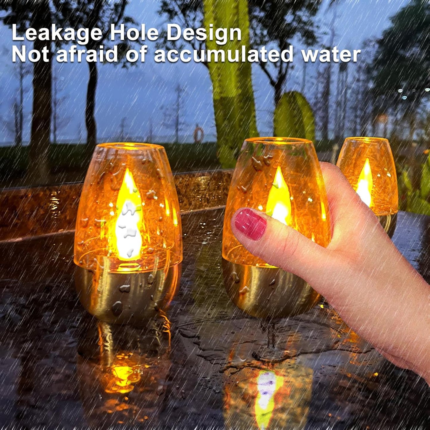 Flickering Solar Tea Lights Waterproof Outdoor - Flameless LED Candle Lights for Garden, Patio & Lantern Decor