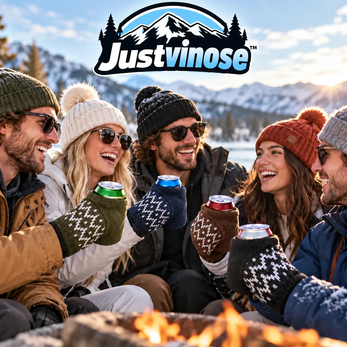 🍻Knitted Insulated Beer Can Glove Mittens – Warm Hands, Cold Drinks