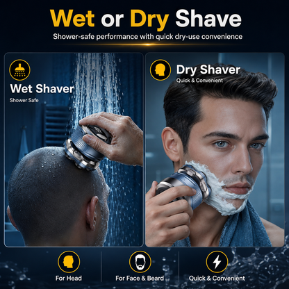 Free Shipping🔥 7D Electric Head Shaver for Men | Wet & Dry Rotary Razor