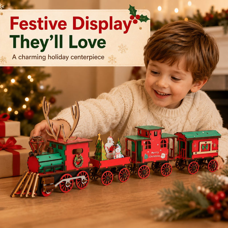 ⏰ FLASH SALE 53% OFF - 🎅DIY Wooden Christmas Train 3D Building Puzzle