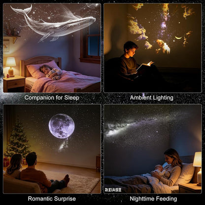USB Star Projector Lamp, Galaxy Projection & Bedside Night Light🌌
