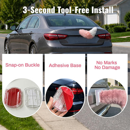 Electric Cat Tail for Car Decoration, Remote-Controlled Wagging Plush Tail for Car