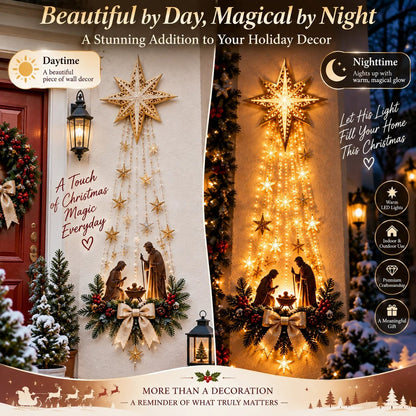 ✝️✨ Bethlehem Star of Faith™ – Lighted Nativity Wall Decor