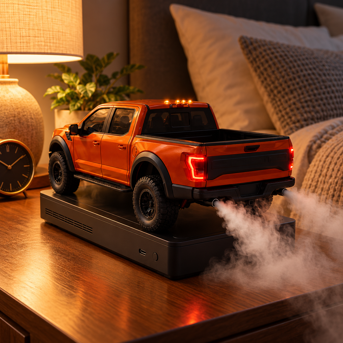 LED Pickup Truck Humidifier – Realistic Exhaust Mist, Raptor-Style Model & Cool Desk Decor