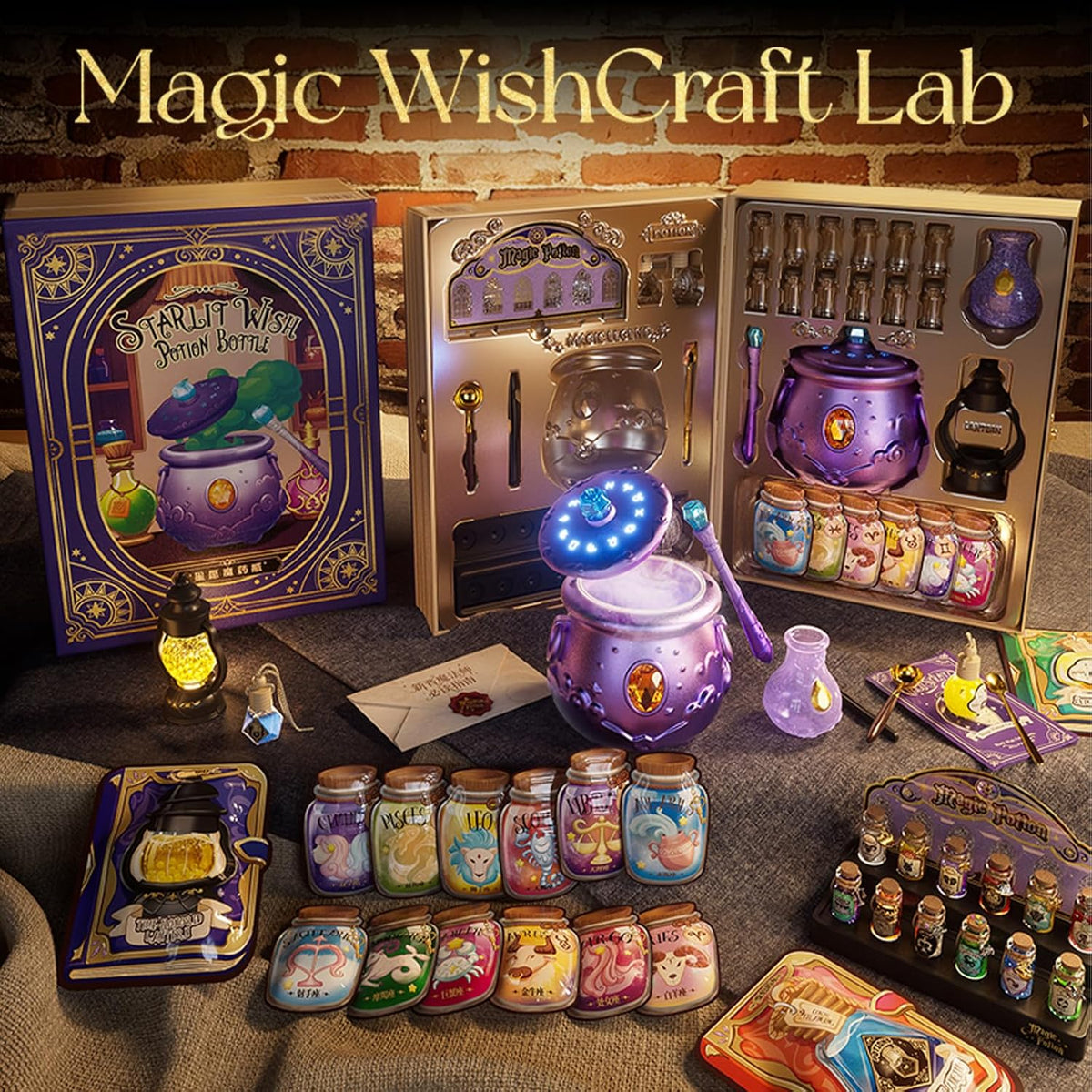 Magic Potion Making Kit for Kids – Light-Up Mist Cauldron & 16 Potion Bottles