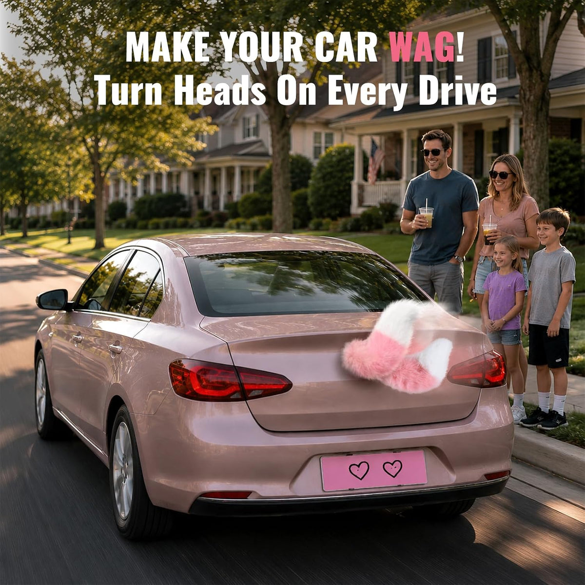 Electric Cat Tail for Car Decoration, Remote-Controlled Wagging Plush Tail for Car