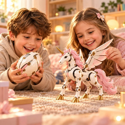 🎉🦄 2-in-1 Transforming Mechanical Unicorn Egg – Winged Fantasy Figure