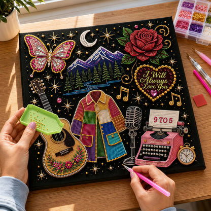 🎤 Premium 3D Pearl Dolly Country Music Tribute Art Kit | Luxury Flocked Canvas with Scratch-Resistant Non-Fading Acrylic Resin Pearls & Faceted Drills DIY Keepsake Decor 💎✨