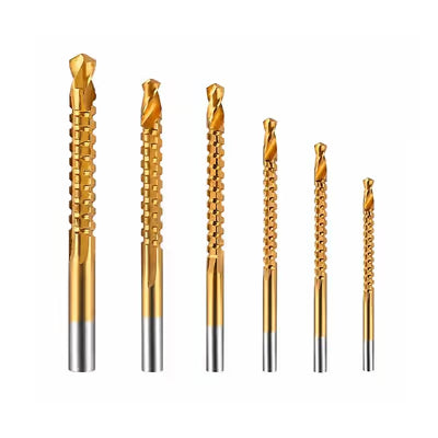 Cobalt Drill Bit Set (6 PCS) - Multi-Purpose HSS Co Thread Tap & Countersink Bit Set with 1/4 Inch Quick Change Hex Shank for Metal Drilling