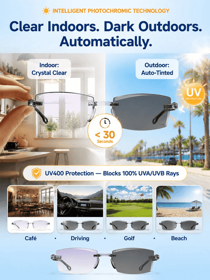[Regain Your Youthful Vision] Ultra-Light Smart Zoom Diamond-Cut Edge Progressive Reading Glasses