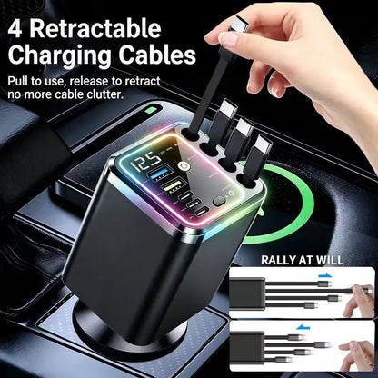 120W Compact Retractable Car Charger