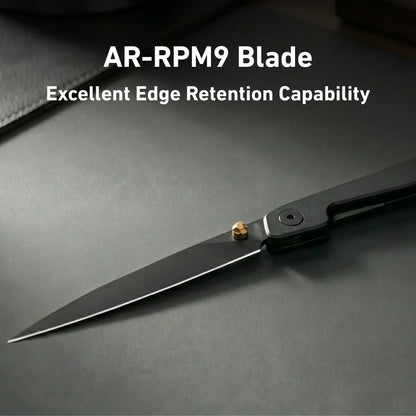 🔥Last Day Sale 49% OFF🎉Lanky Liner Lock Front Flipper Knife Black Aluminum Handle