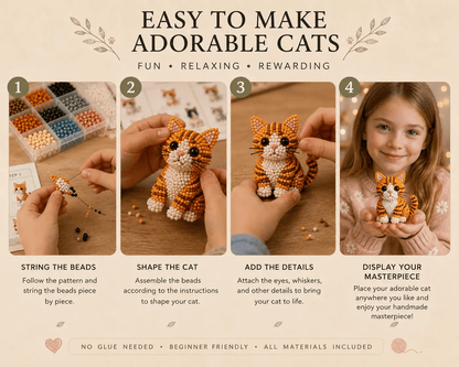 🐱 Create 4 Adorable Beaded Cats Yourself