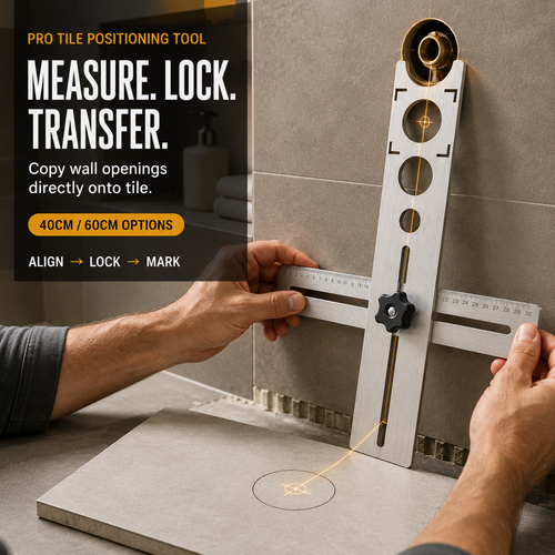 📐 Adjustable Tile Hole Positioning Ruler – Precise Multi-Hole Measuring & Marking Tool