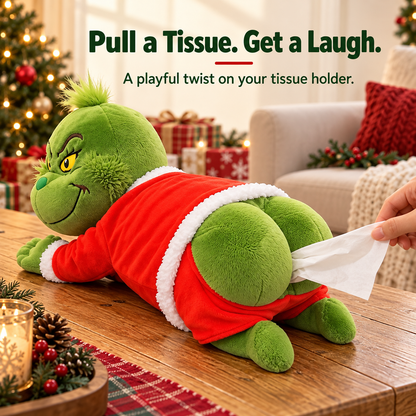 🔥 50%OFF!Grinch Plush Tissue Box Cover | Funny Christmas Grinch Tissue Holder, Festive Home Decor & Novelty Holiday Gift