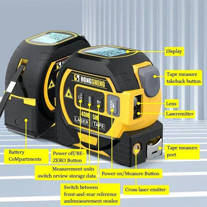 🎁3-In-1 Infrared Laser Tape Measuring