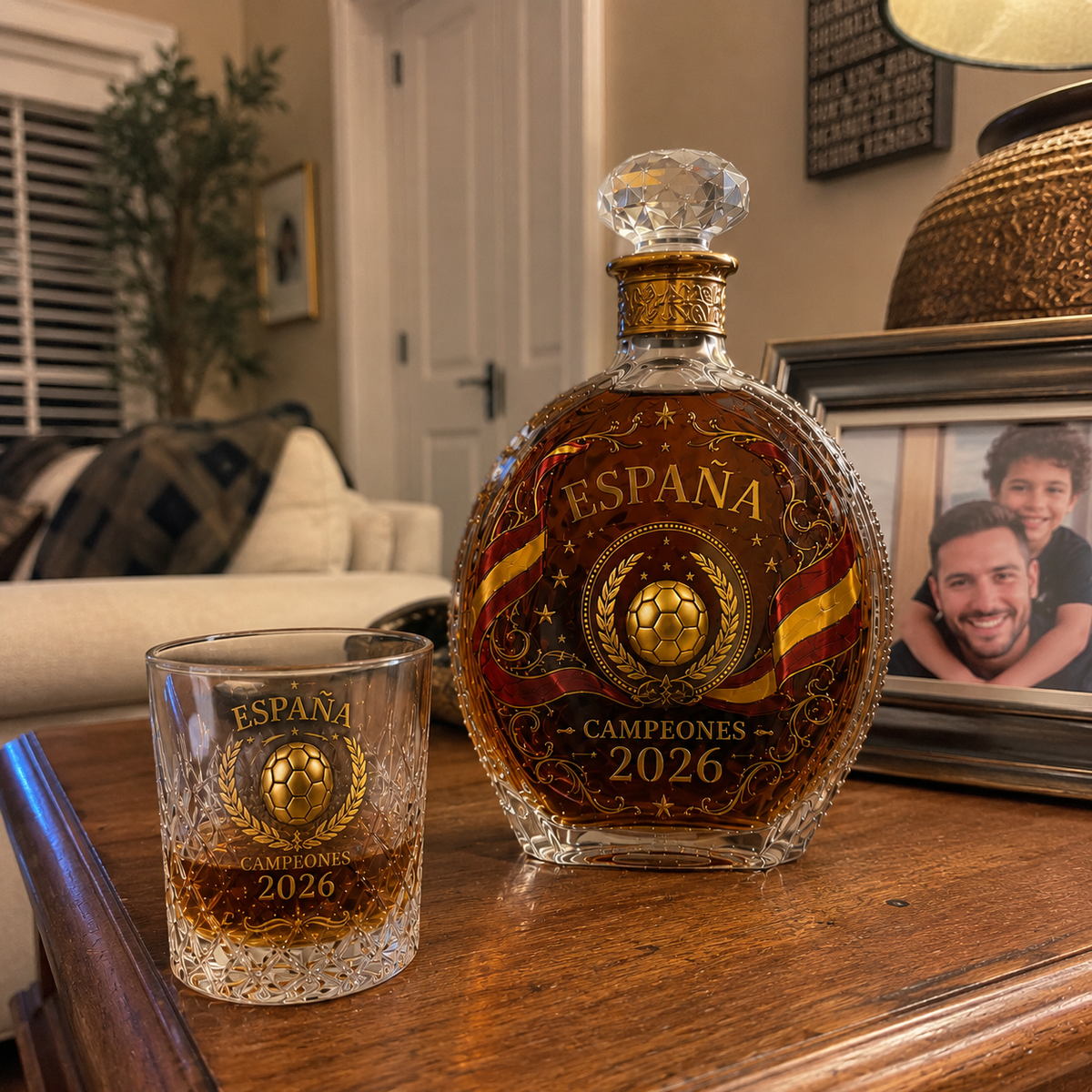 España 2026 Football Legacy Whiskey Decanter & Glass Set — Campeones Collector Edition