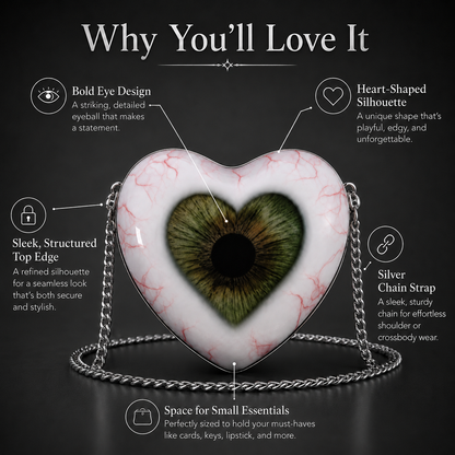 Gothic Heart Eye Statement Crossbody Bag