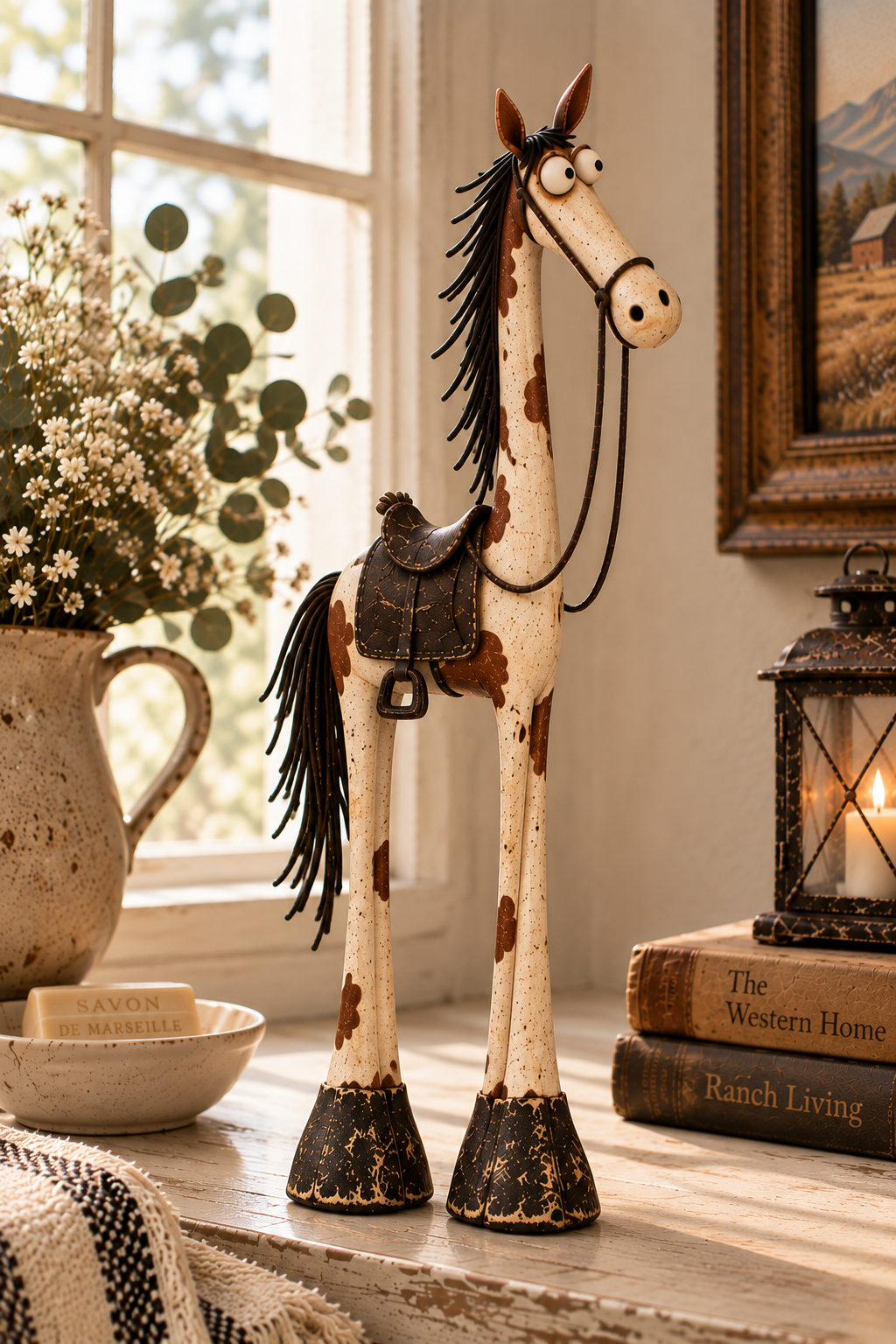 Whimsical Western Cowboy & Horse Figurine Duo 🐴🤠