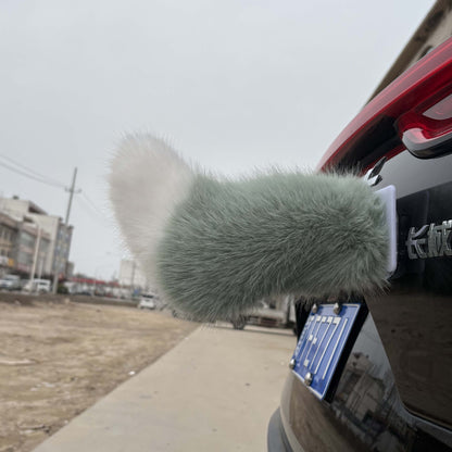 Electric Cat Tail for Car Decoration, Remote-Controlled Wagging Plush Tail for Car