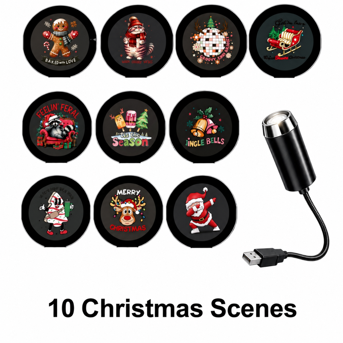 HD Christmas Projector – 6/10 Festive Scenes