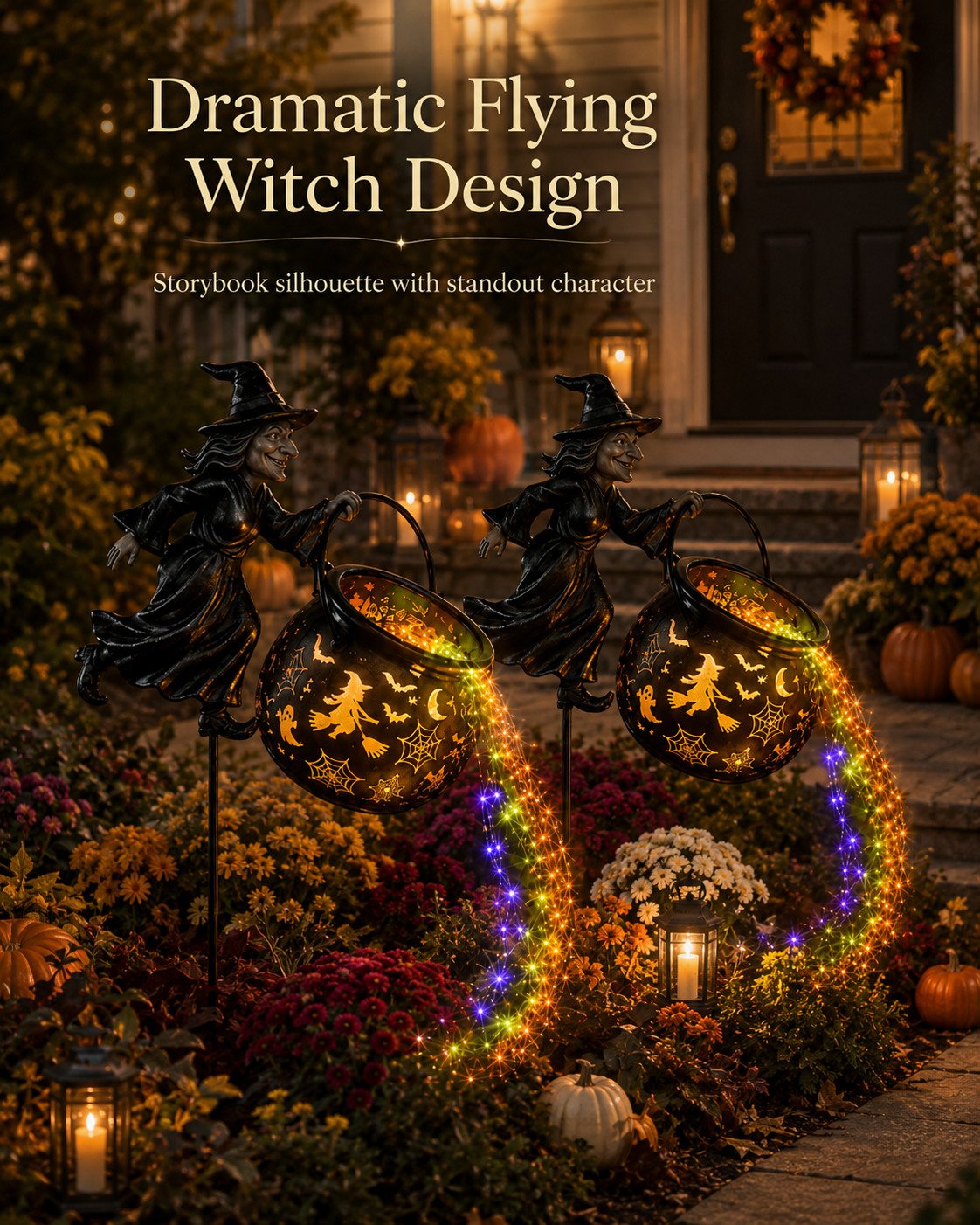 🔥Last Day 49% OFF🎃Halloween Witch Cauldron Garden Light