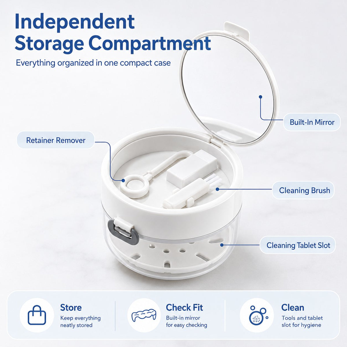 🦷✨3-in-1 Retainer Cleaning & Storage Case