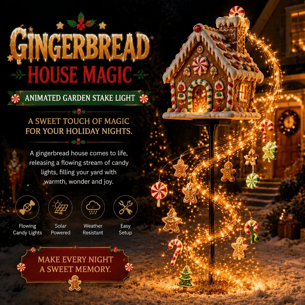 🎅Christmas Early Discount 50% Off🎄✨Christmas Magic Garden Collection - Transform Your Yard Into A Winter Wonderland With Enchanted Flowing Lights（31.5 inch）