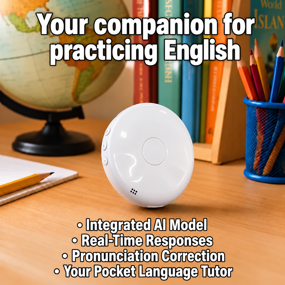 AI Pocket Language Tutor – 165-Language Smart Translator & Conversation Practice Device