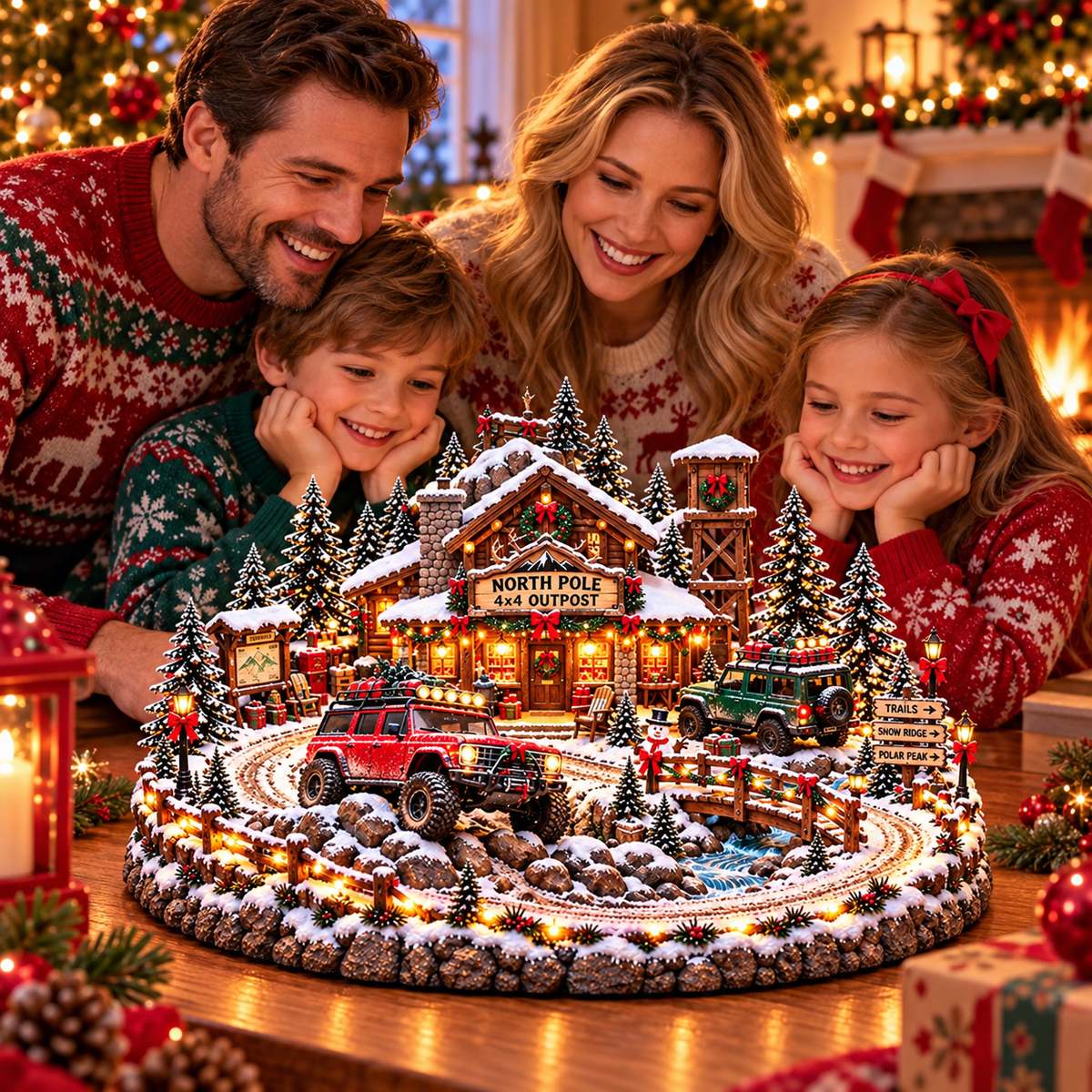 🚗🎄 Christmas Classic Gas Station Village™ – Lighted Vintage American Gas Station with Classic Cars