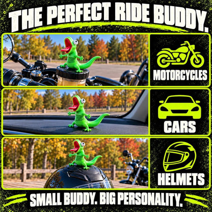 🔥Buy More Save More🔥- 🦎🏍Wobbly Riding Buddy – Car & Motorcycle Decor