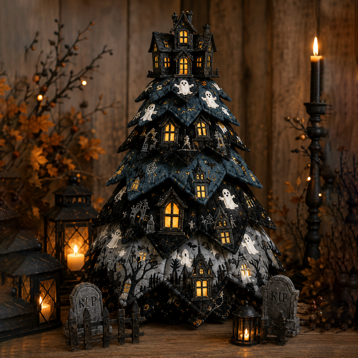 🔥Last Day 40% OFF - 🎃 DIY Halloween Quilted Fabric Tree Kit