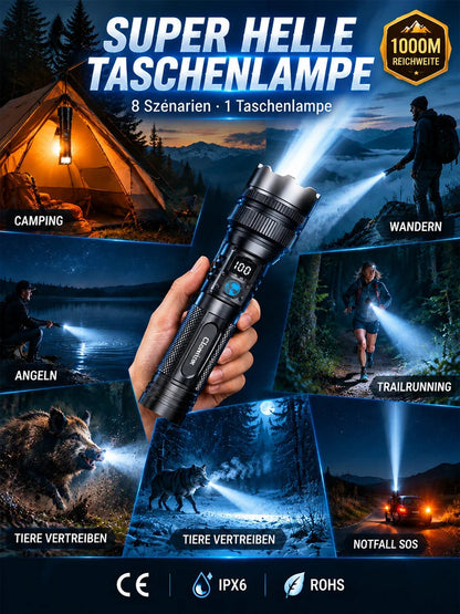 🔦【Ultra Bright Sky Cannon】Ultra-bright white laser flashlight, rechargeable and portable for emergencies
