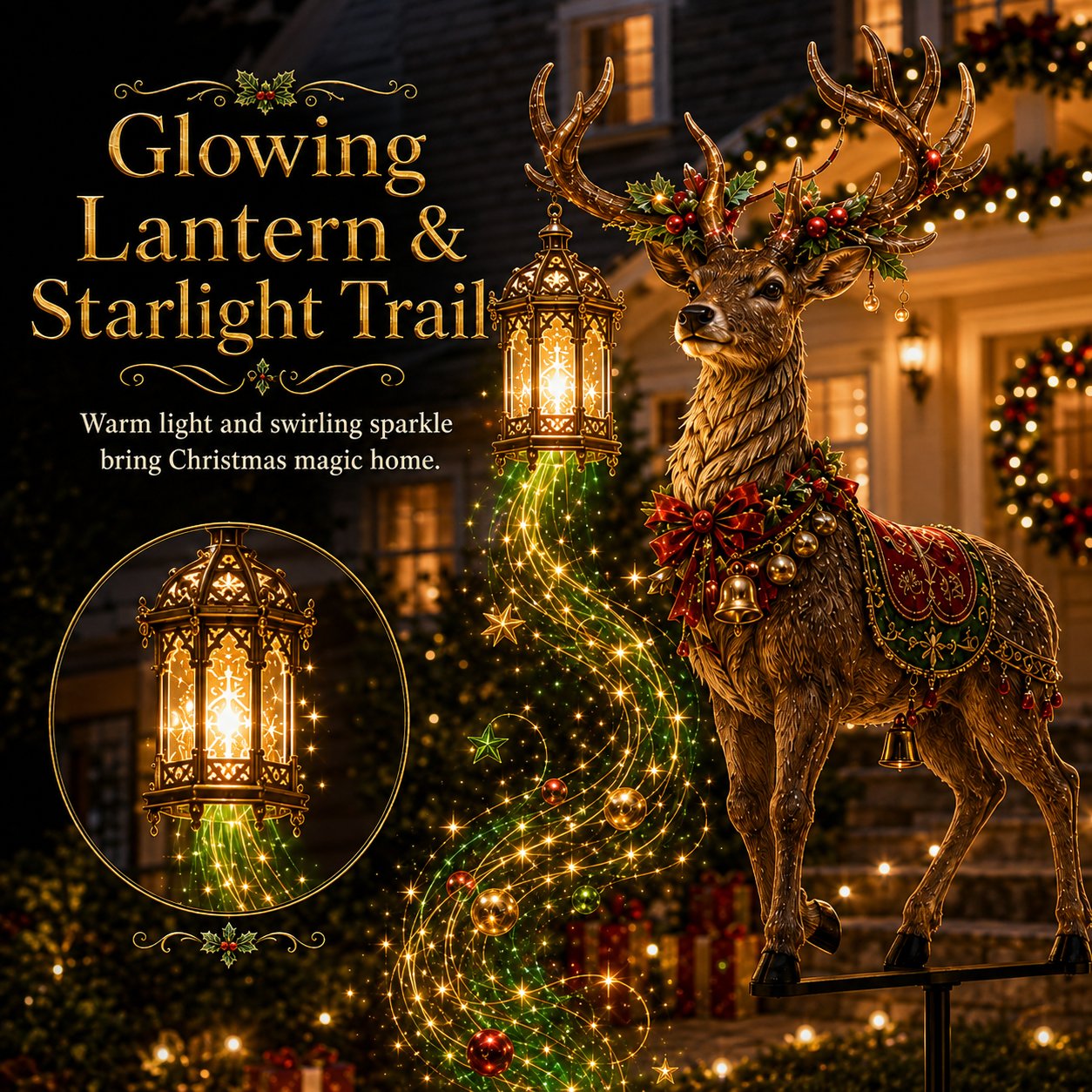 🔥Hot Sale 40% OFF🎄Light-Up Reindeer Christmas Yard Stake