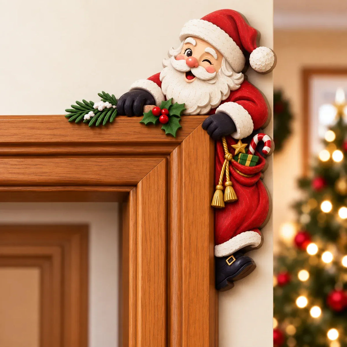 ⏳ Last Day 50% OFF – 🎄 3D Christmas Peekaboo Door Frame Corner Decor | 8 Festive Character Designs with Left & Right Options for Doorways, Entryways & Holiday Corners ✨