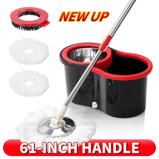 Spin Mop &amp; Bucket System with Detachable Scrub Brush