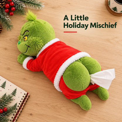 🔥 50%OFF!Grinch Plush Tissue Box Cover | Funny Christmas Grinch Tissue Holder, Festive Home Decor & Novelty Holiday Gift