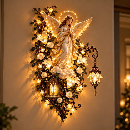 Illuminated Virgin Mary Floral Wall Decor