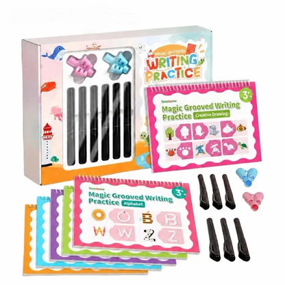 ✏️ Magic Handwriting Practice Book – Fun Reusable Groove Writing Set for Kids 🌈