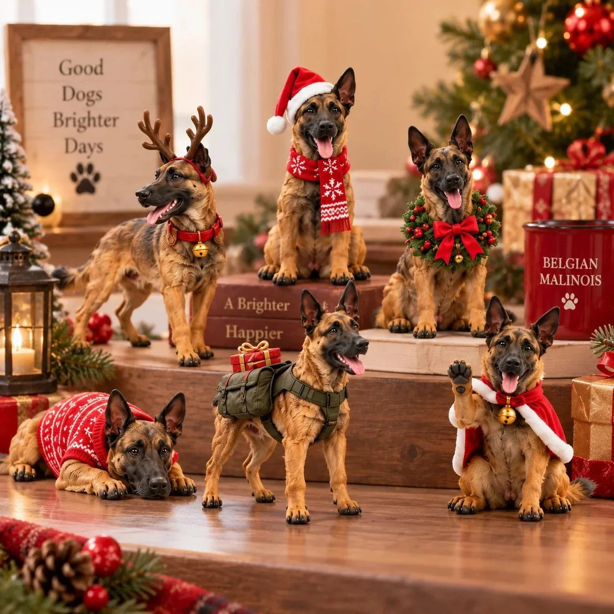 🐕🎄 Belgian Malinois Christmas Advent Calendar – 24 Unique Mini Dog Figurines