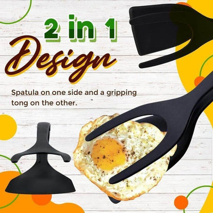 🥘 LIMITED-TIME ! 🍳 2-in-1 Grip Flip Tongs with Silicone Tips – Non-Scratch, Non-Stick, Heat-Resistant ✨